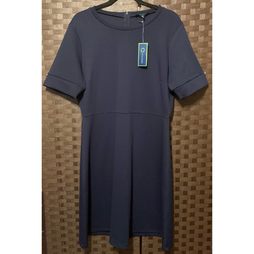 Short Sleeve Fit And Flare Dress- Size Large - Picture 6 of 7